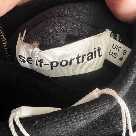 SELF PORTRAIT BABY BLUE PEONY MINI DRESS NEW Size 4 Tuckernuck Shopbop floral - Picture 8 of 9